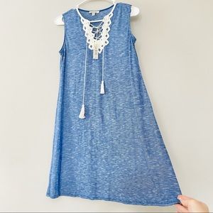 NEW Max Studio Nautical Jersey Blue Summer Dress